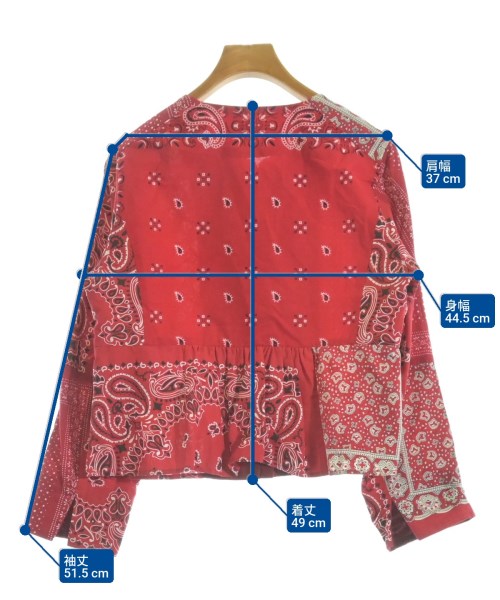 Organ Za（オルガンザ）カジュアルシャツ 赤 サイズ:-(M位) レディース/2200616941171