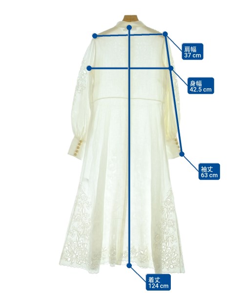 ZIMMERMANN（ジマーマン）シャツワンピース 白 サイズ:0(XS位) レディース/2200675596039