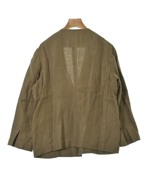 CLOTH&CROSS（クロスアンドクロス）ノーカラージャケット カーキ サイズ:1(S位) レディース/2200689027031