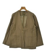 CLOTH&CROSS（クロスアンドクロス）ノーカラージャケット カーキ サイズ:1(S位) レディース/2200689027031