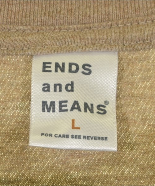 ENDS and MEANS（エンズアンドミーンズ）Tシャツ・カットソー 茶 サイズ:L メンズ/2200666392077