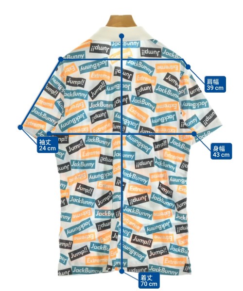 Jack Bunny!! by PEARLY GATES（ジャックバニーバイパーリーゲイツ）ポロシャツ 白 サイズ:5(L位) メンズ/2200619918026