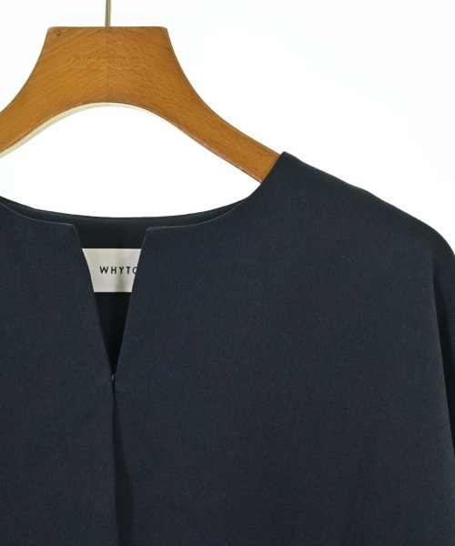 whyto.（ホワイト）ノーカラージャケット 紺 サイズ:38(M位) レディース/2200611536099