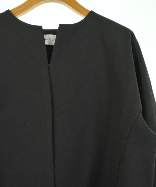 whyto.（ホワイト）ノーカラージャケット 黒 サイズ:38(M位) レディース/2200611536105