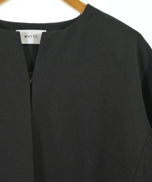 whyto.（ホワイト）ノーカラージャケット 黒 サイズ:36(S位) レディース/2200611536112