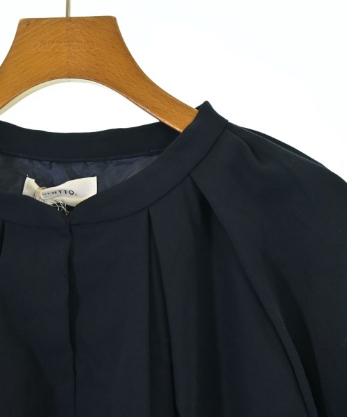 whyto.（ホワイト）ノーカラージャケット 紺 サイズ:38(M位) レディース/2200611536136