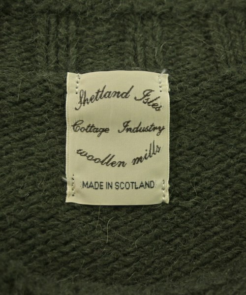 SHETLAND ISLES WOOLLEN MILLS（シェトランドアイルウールンミルズ）ニット・セーター カーキ サイズ:36(S位) メンズ/2200647977026