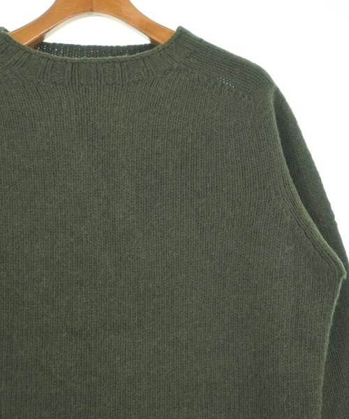 SHETLAND ISLES WOOLLEN MILLS（シェトランドアイルウールンミルズ）ニット・セーター カーキ サイズ:36(S位) メンズ/2200647977026