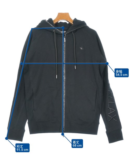 1PIU1UGUALE3 RELAX（ウノピュウノウグァーレトレリラックス）パーカー 黒 サイズ:XL メンズ/2200626823023