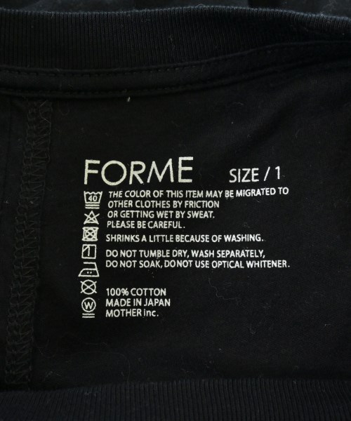 forme（フォルメ）Tシャツ・カットソー 黒 サイズ:1(S位) レディース/2200615101071