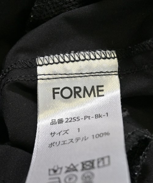 forme（フォルメ）スラックス 黒 サイズ:1(S位) レディース/2200666437037