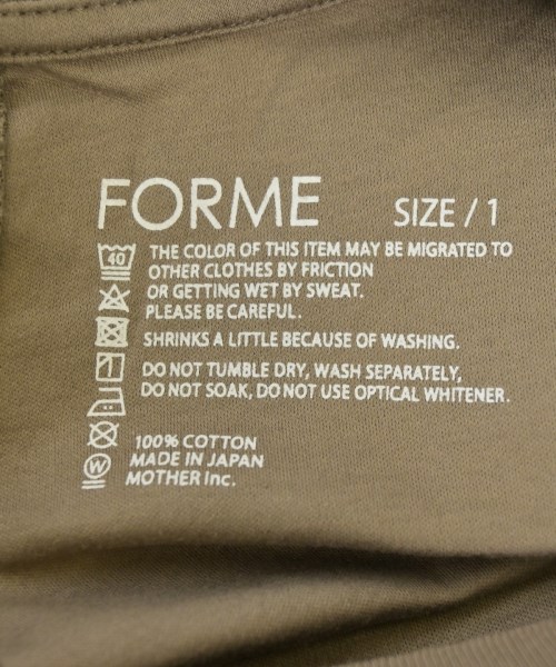 forme（フォルメ）Tシャツ・カットソー ベージュ サイズ:1(S位) レディース/2200691490076