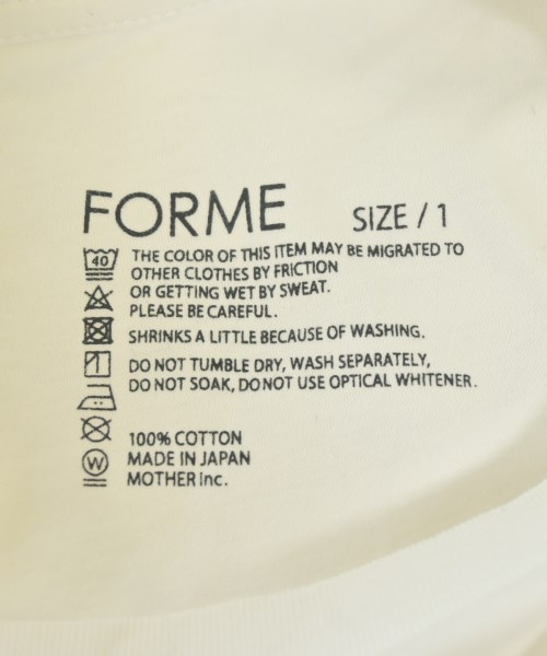 forme（フォルメ）Tシャツ・カットソー 白 サイズ:1(S位) レディース/2200691490083