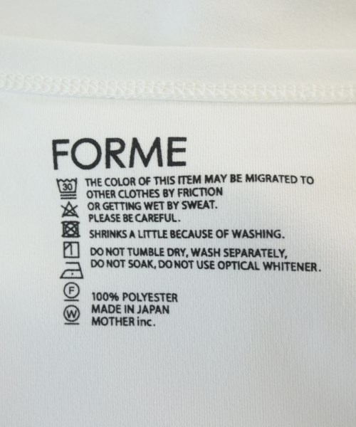 forme（フォルメ）Tシャツ・カットソー 白 サイズ:F レディース/2200714602110