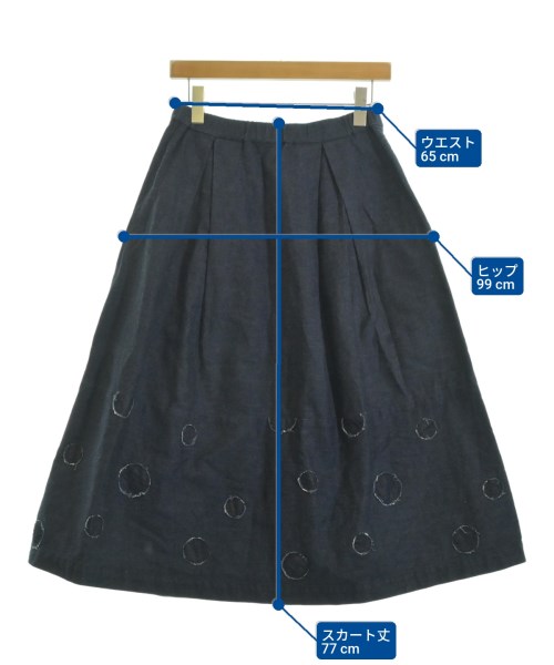 100% a hundred percent（ハンドレットパーセント）ひざ丈スカート 紺 サイズ:38(M位) レディース/2200637849098