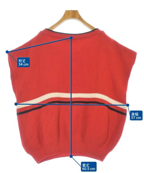 CMMN SWDN（コモンスウェーデン）ベスト 赤 サイズ:M メンズ/2200654050064