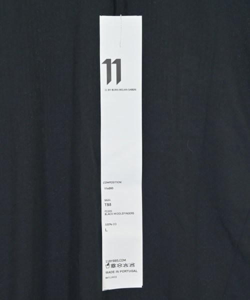 11 By Boris Bidjan Saberi（１１バイボリスビジャンサベリ）Tシャツ・カットソー 黒 サイズ:L メンズ/2200610250125