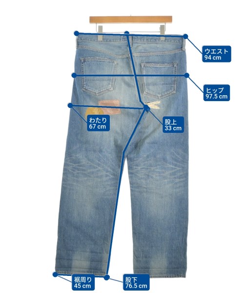 FDMTL（ファンダメンタル）デニムパンツ 青 サイズ:34(XL位) メンズ/2200661343395