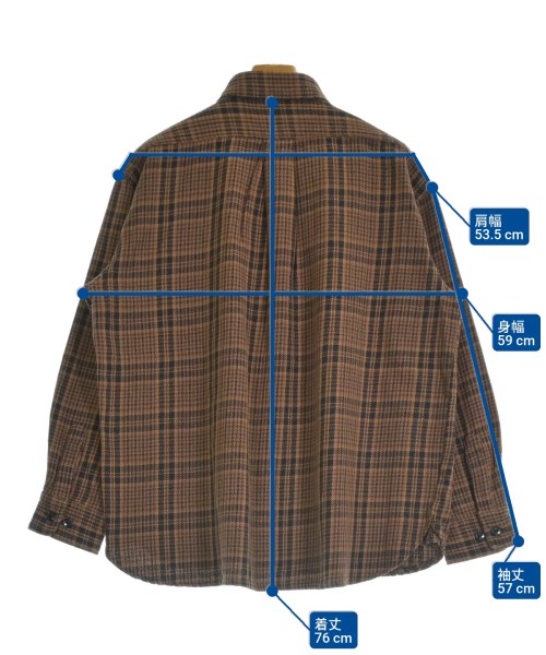 Upscape Audience（アップスケープオーディエンス）カジュアルシャツ 茶 サイズ:M メンズ/2200650480223