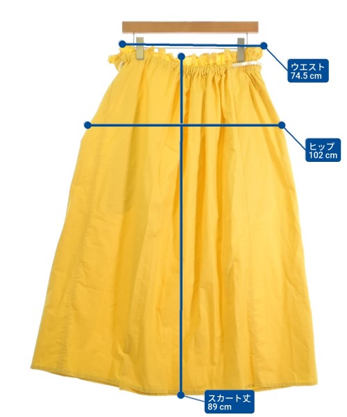 Atlantique Ascoli（アトランティックアスコリ）ロング・マキシ丈スカート 黄 サイズ:1(S位) レディース/2200604100177