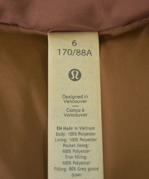 lululemon（ルルレモン）ダウンジャケット/ダウンベスト 茶 サイズ:-(XL位) レディース/2200675801157