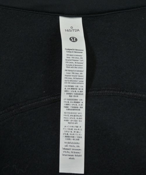 lululemon（ルルレモン）パーカー 黒 サイズ:0(XS位) レディース/2200659804044