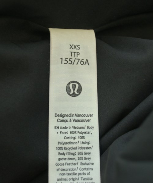 lululemon（ルルレモン）ダウンコート 黒 サイズ:XXS レディース/2200654536018