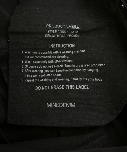 MINEDENIM（マインデニム）デニムパンツ 黒 サイズ:7(S位) メンズ/2200654727010