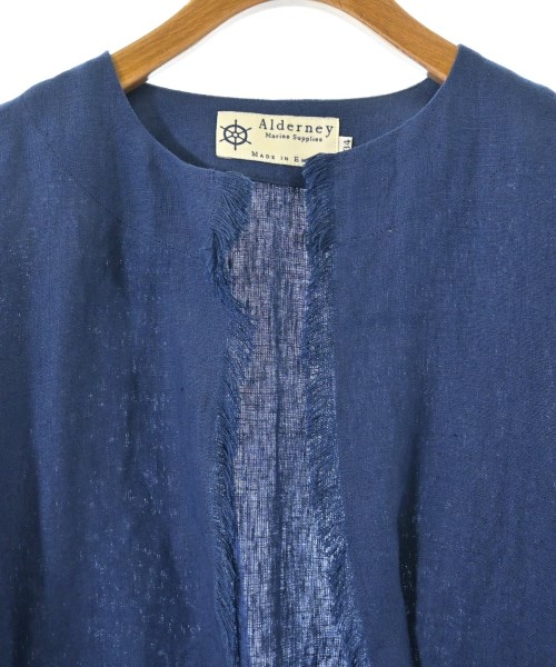 Alderney（アルダニー）ノーカラージャケット 青 サイズ:34(XS位) レディース/2200668994057
