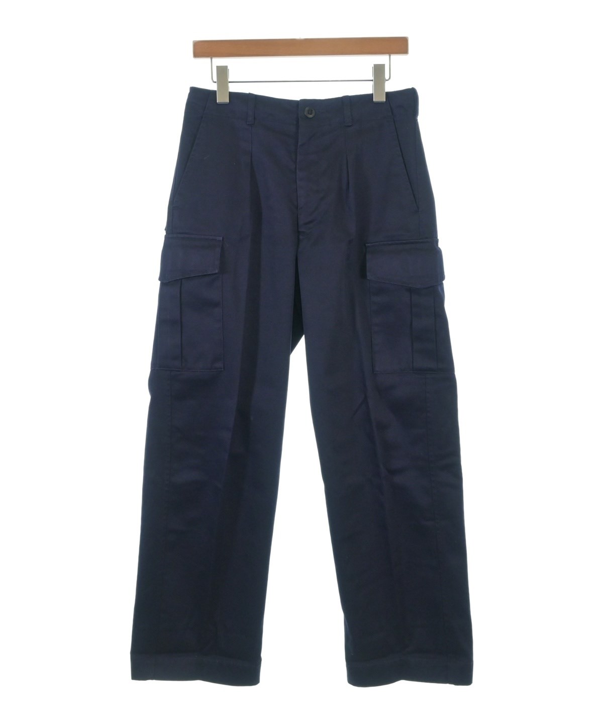 光沢感のあるネイビーのカーゴパンツ✨ ROYAL NAVY（ロイヤルネイビー）カーゴパンツ 紺 サイズ:80(M位