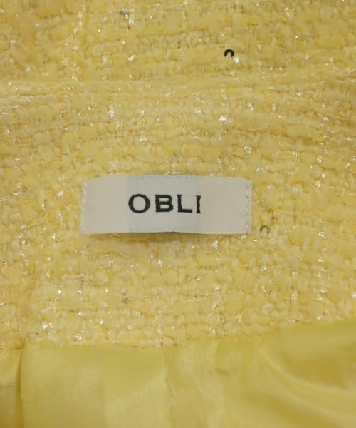 OBLI（オブリー）ノーカラージャケット 黄 サイズ:F レディース/2200710640017