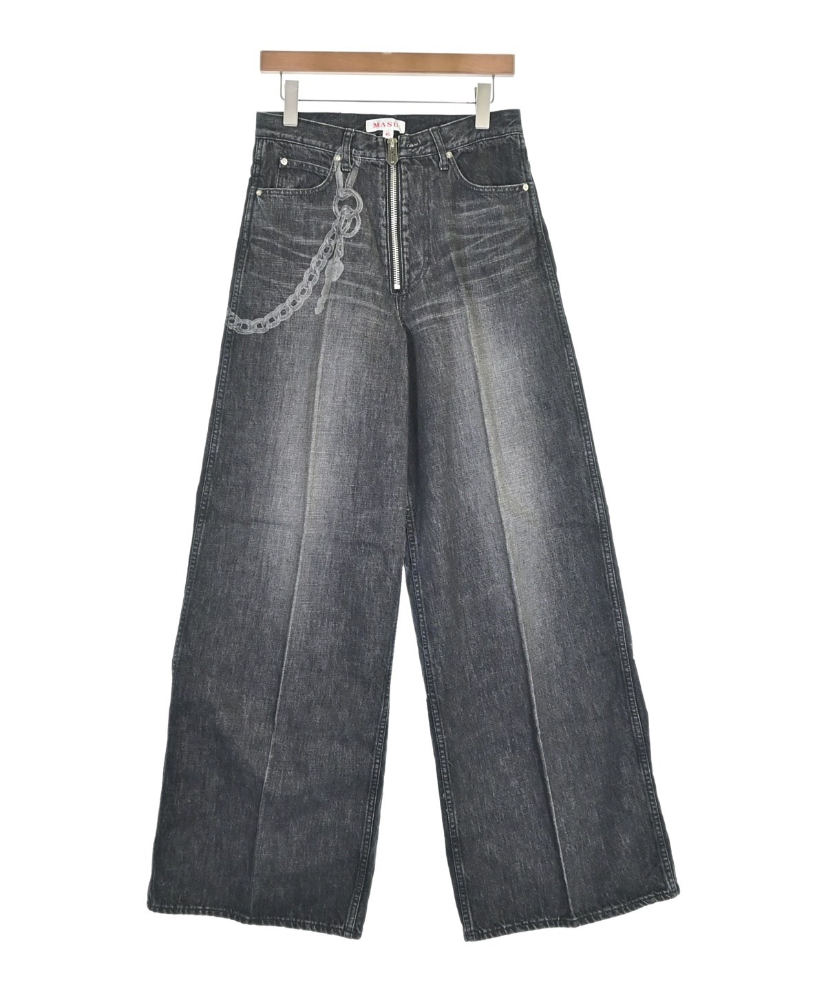 【定価50,600円】MASU ベルボトムデニムパンツ　サイズ46 ブラック MASU（エムエーエスユー）デニムパンツ 黒 サイズ:46(M位) メンズ