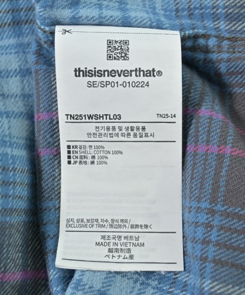 thisisneverthat（ディスイズネバーザット）カジュアルシャツ 青 サイズ:M メンズ/2200699926034
