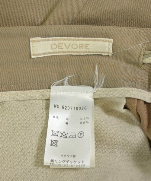 DEVORE（デヴォレ）スラックス ベージュ サイズ:44(S位) メンズ/2200687563340