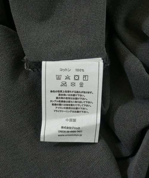 union（ユニオン）Tシャツ・カットソー グレー サイズ:4(XL位) メンズ/2200709433057