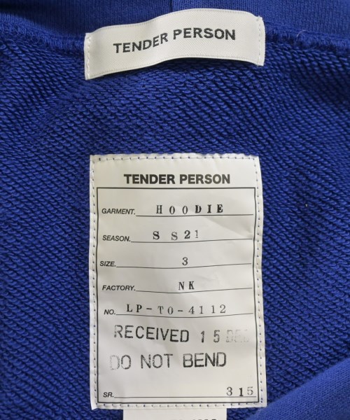 TENDER PERSON（テンダーパーソン）パーカー 青 サイズ:3(L位) メンズ/2200718293161