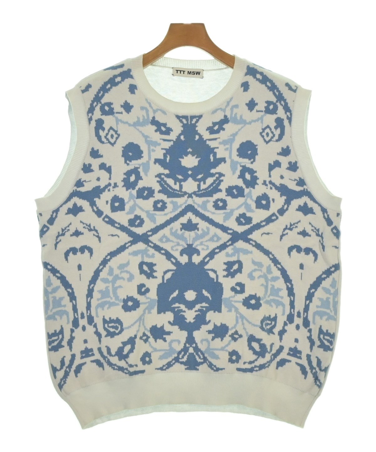 ttt_msw creative drug store コラボ コットン ニット TTT_MSW（ティー）ニット・セーター 青 サイズ:L メンズ/2200630964095