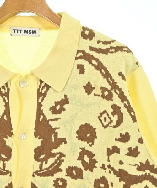TTT_MSW（ティー）カーディガン 黄 サイズ:L メンズ/2200637761024