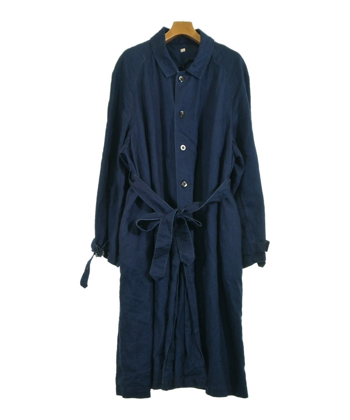 outil コート size2 OUTIL（ウティ）ステンカラーコート 青 サイズ:3(L位) メンズ