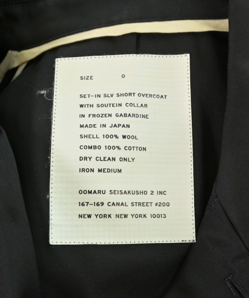 OVERCOAT（オーバーコート）カジュアルジャケット 黒 サイズ:0(XS位) メンズ/2200620454018