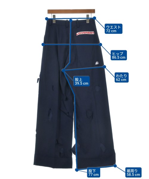 CHARLES JEFFREY LOVERBOY（チャールズジェフリーラバーボーイ）スラックス 紺 サイズ:28(S位) メンズ/2200635572011