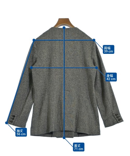 Aga（アーガ）ノーカラージャケット グレー サイズ:9(M位) レディース/2200661280072