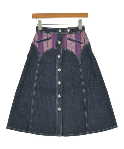 WALES BONNER(ウェールズボナー)ロング・マキシ丈スカート 紺 サイズ:38(XS位)/2200644743198