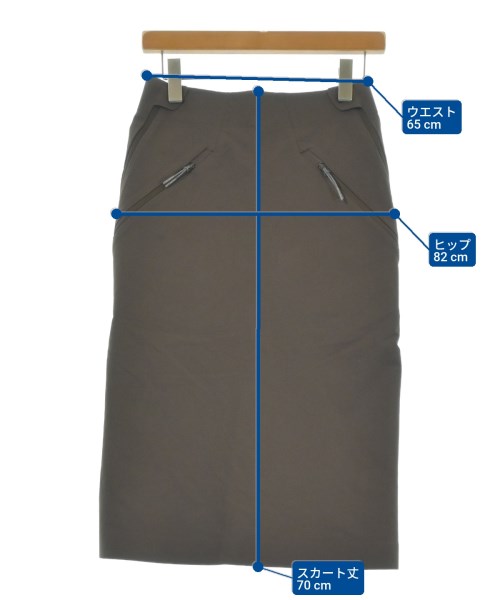 ROA（ロア）ひざ丈スカート 茶 サイズ:XS レディース/2200636680074