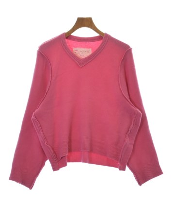 カミエルフォートヘンス　ネイビー フランケンシュタインVネック ニットセーターL CAMIEL FORTGENS(カミエルフォートヘンス) Frankenstein V Neck