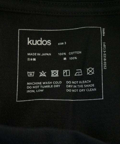 kudos（クードス）Tシャツ・カットソー 黒 サイズ:3(L位) メンズ/2200673619068
