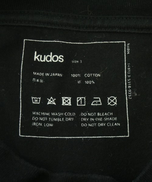 kudos（クードス）Tシャツ・カットソー 黒 サイズ:3(L位) レディース/2200722042038