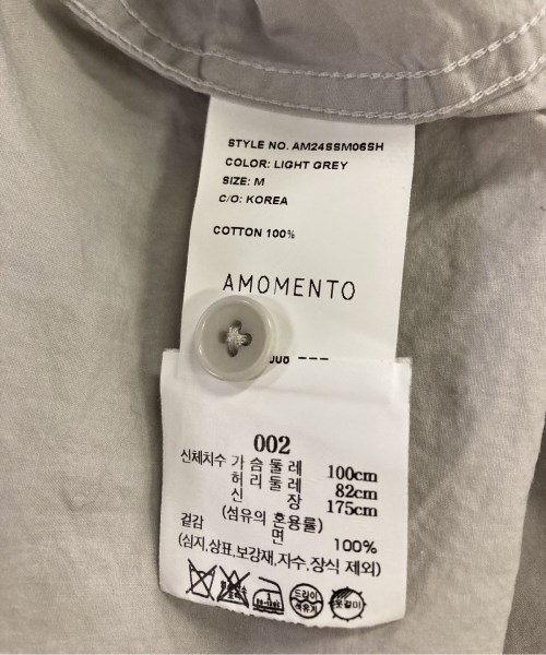 AMOMENTO（アモーメント）カジュアルシャツ グレー サイズ:M メンズ/2200476223059