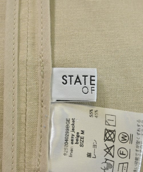 STATE OF MIND（ステートオブマインド）ジャケット ベージュ サイズ:M レディース/2200632722044
