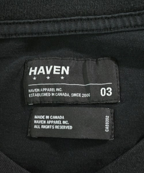 HAVEN（ヘブン）Tシャツ・カットソー 黒 サイズ:3(L位) メンズ/2200692809105